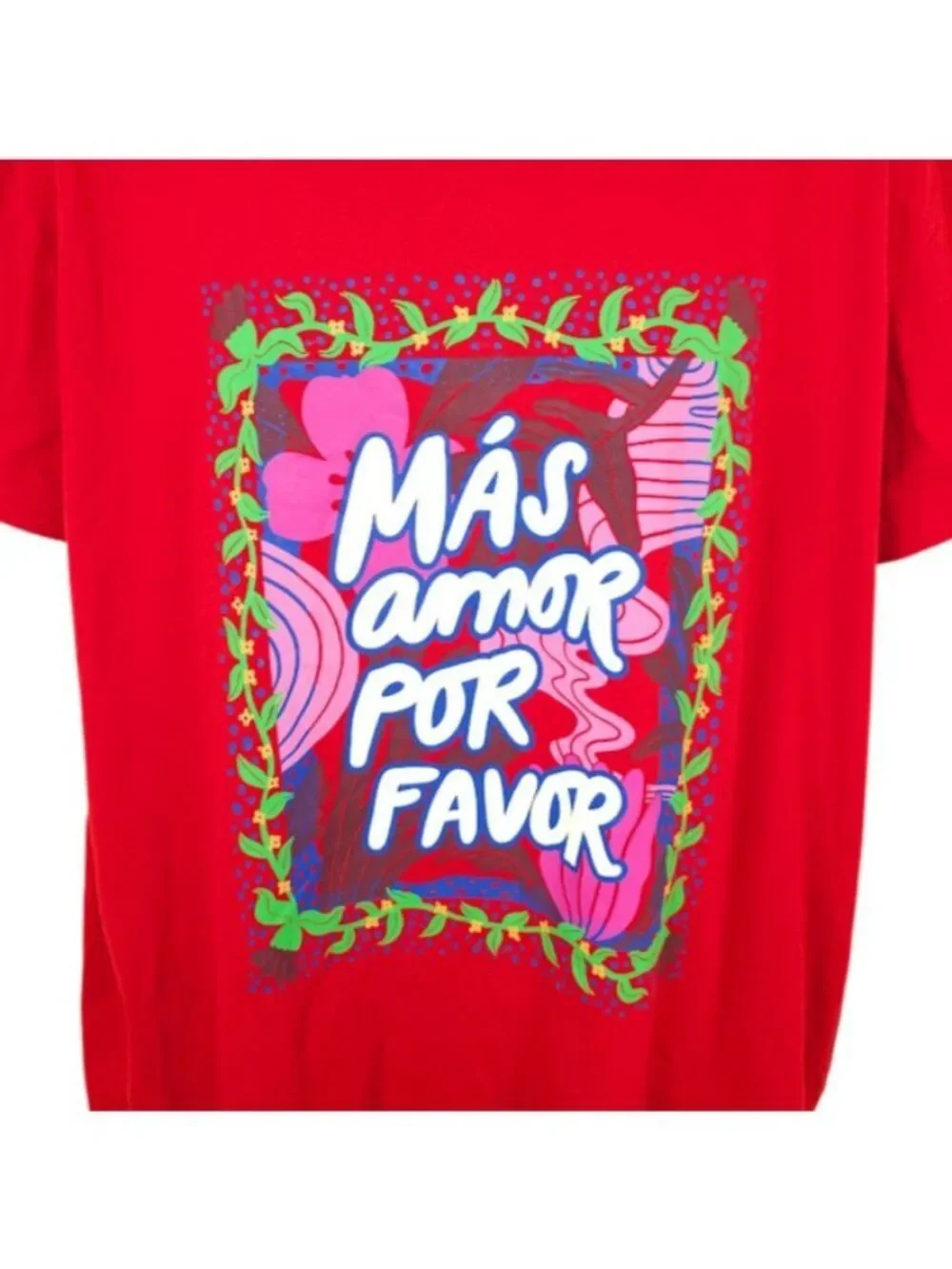 Mas Amor Por Favor T Shirt Mens Size 2XL Red Latino Heritage Month More Love